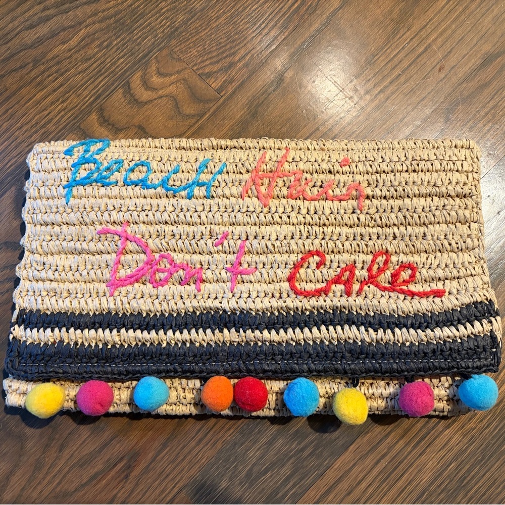 Rebecca Minkoff “Beach Hair Don’t Care” Straw Clutch